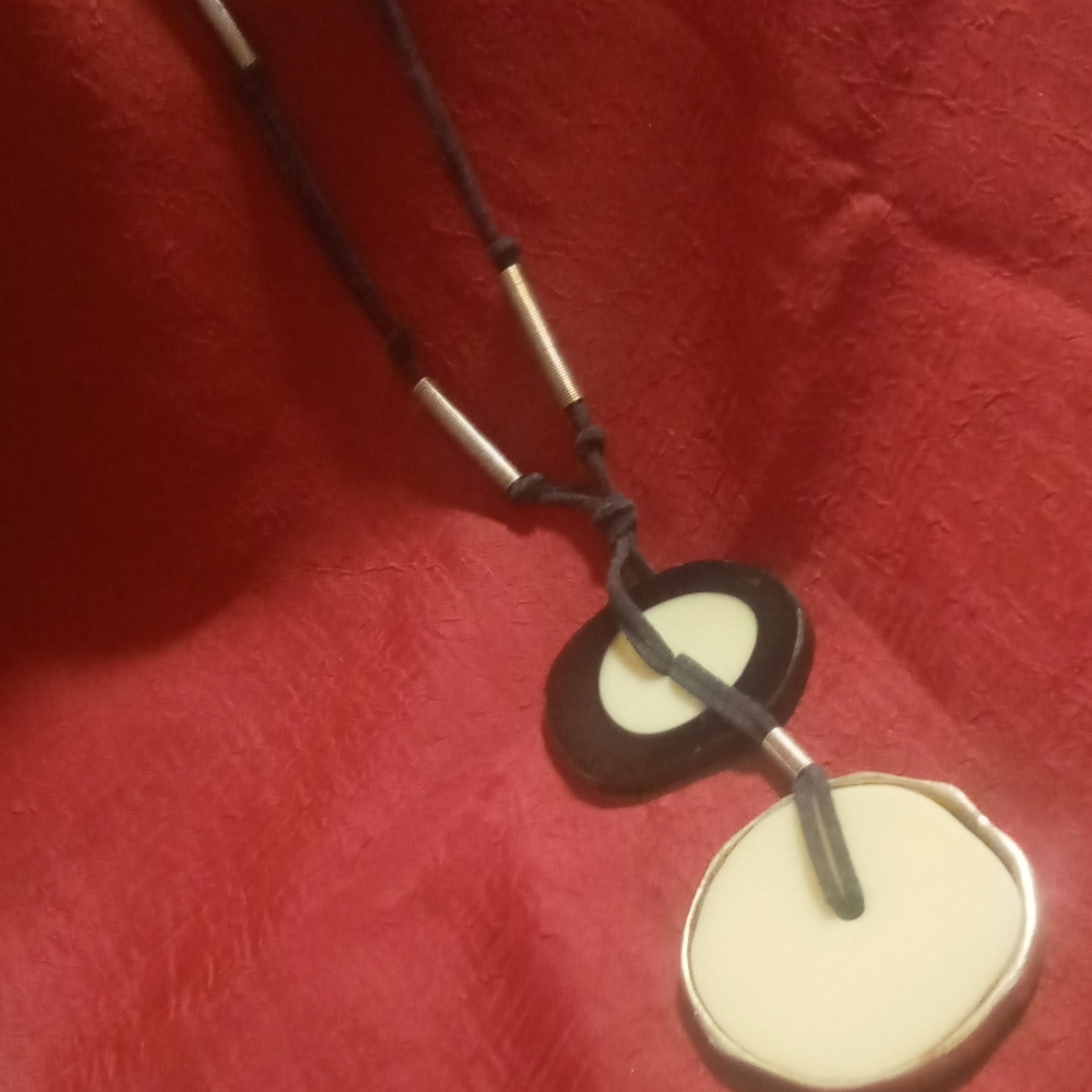 Chico's designer long pendant statement necklace runway long